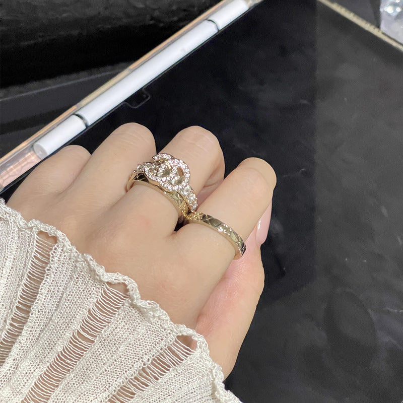 Popular Three-Piece Rhombus Stack Ring Set