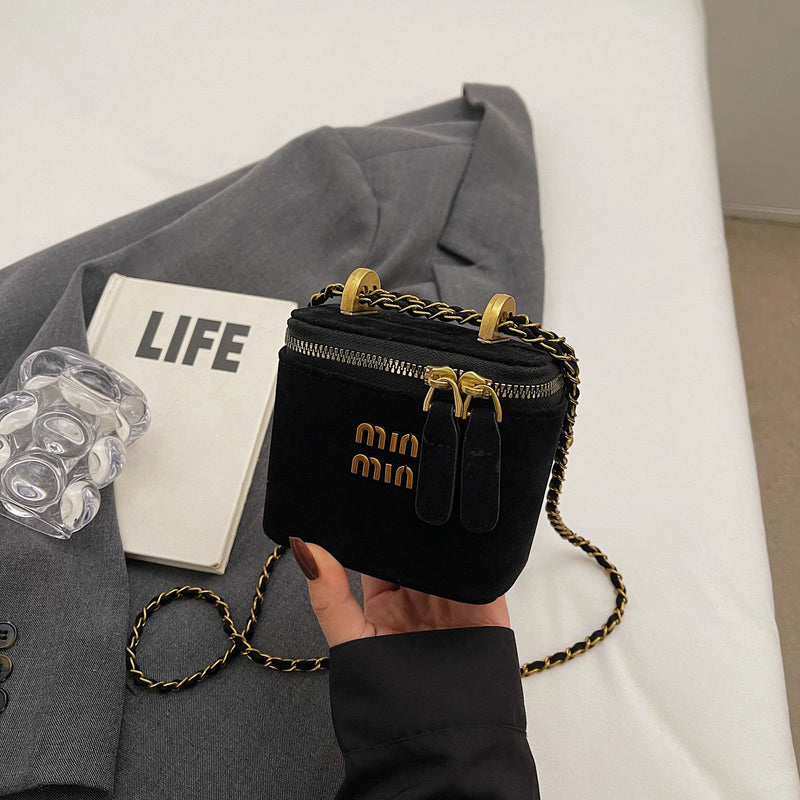 Frosted Retro Mini Square Women's Chain Shoulder Bag