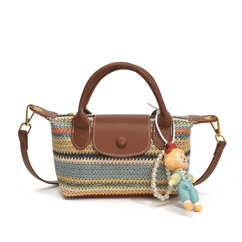Retro Woven Dragon Stripe Dumpling Shoulder Bag