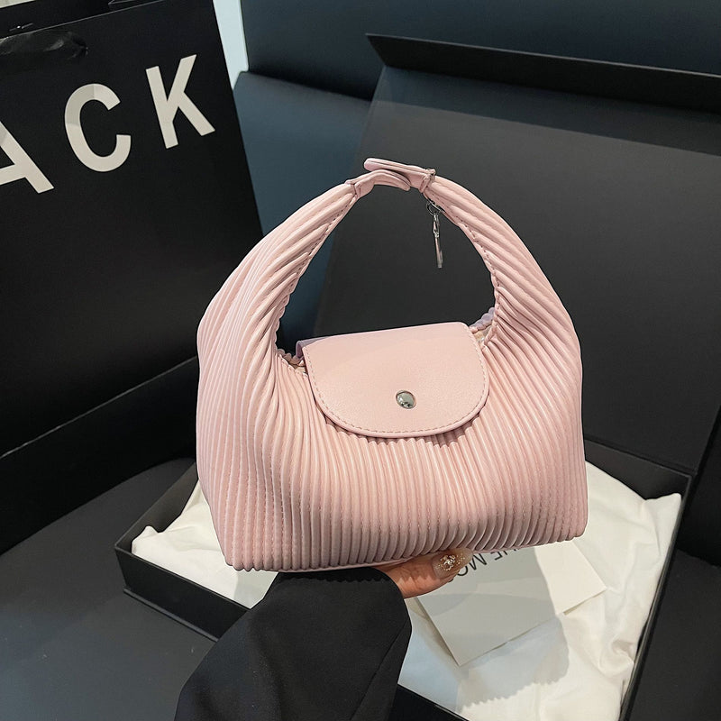 Messenger Bag Women Pleated Shoulder Handbag Trendy Versatile