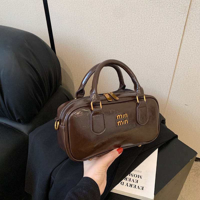 Simple Square Messenger Bag Retro Portable Bowling Bag 2024