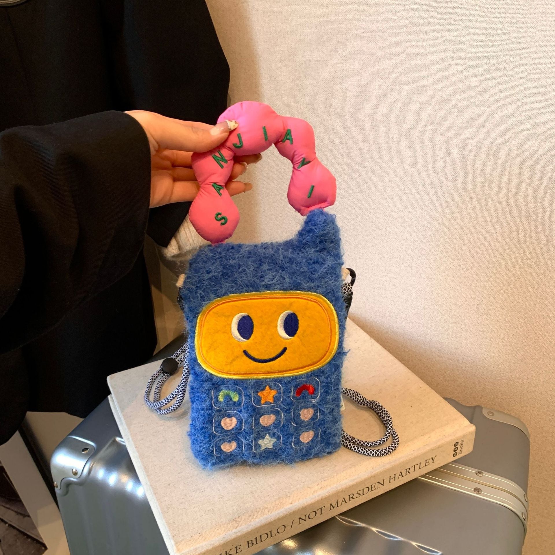 Cute Cartoon Mobile Phone Bag Plush Storage Shoulder Bag