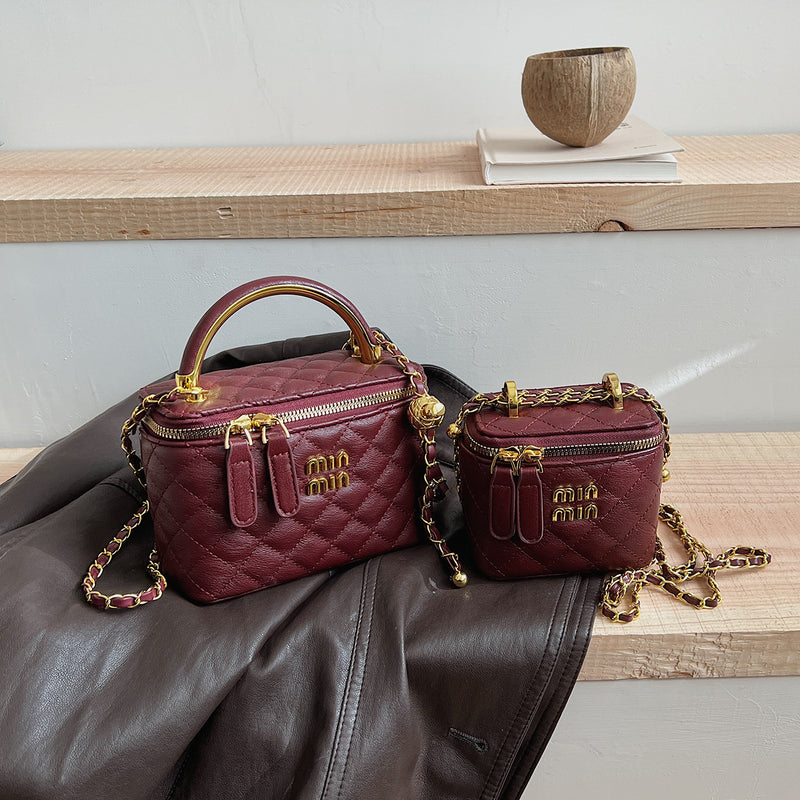 Women's Small Square Chain Shoulder Bag Rhombus Messenger