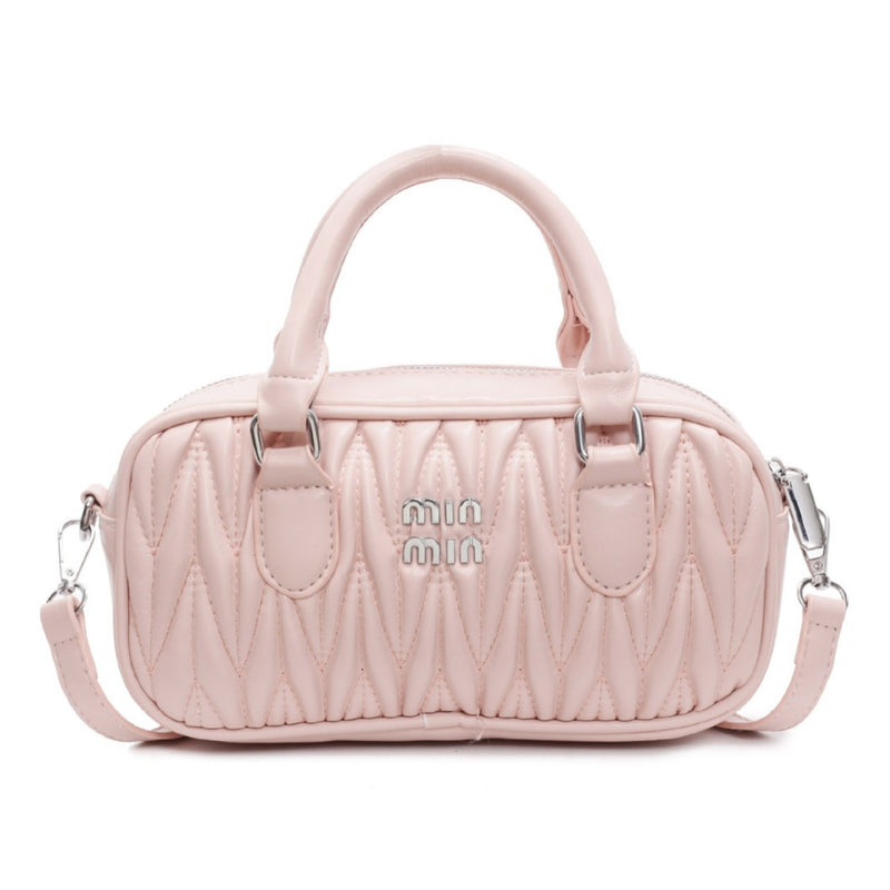 Mi.U Small Square Pleated Embroidery Shoulder Bag for Women
