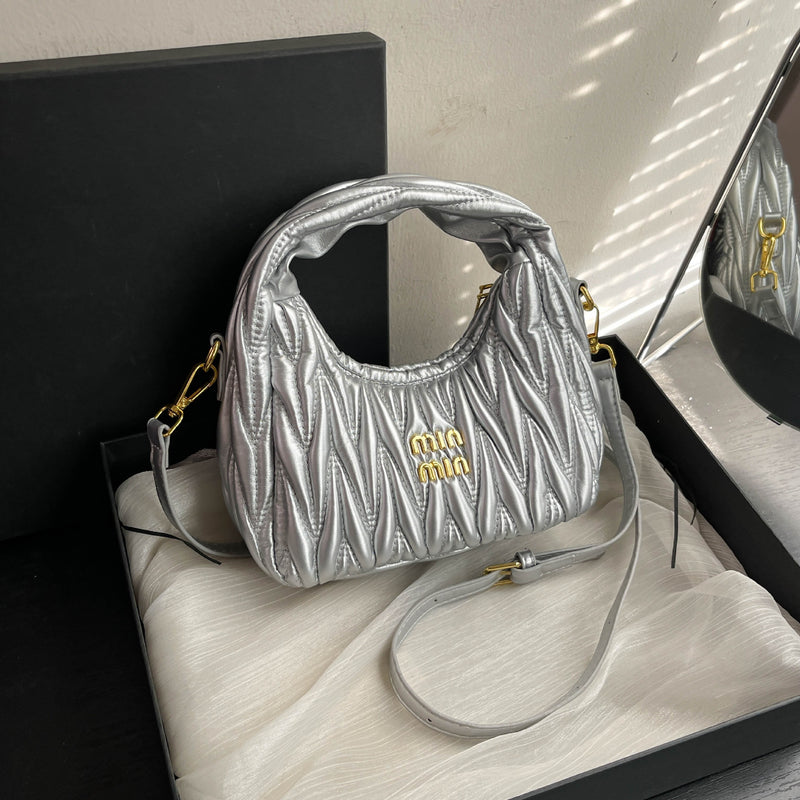 Light Luxury Embroidered Crescent Shoulder Bag for Women