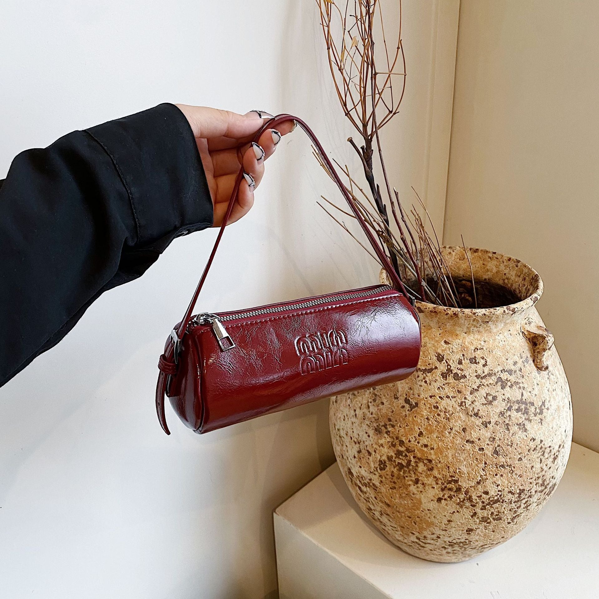 Luxury Retro Cylinder Shoulder Crossbody Bag for Women