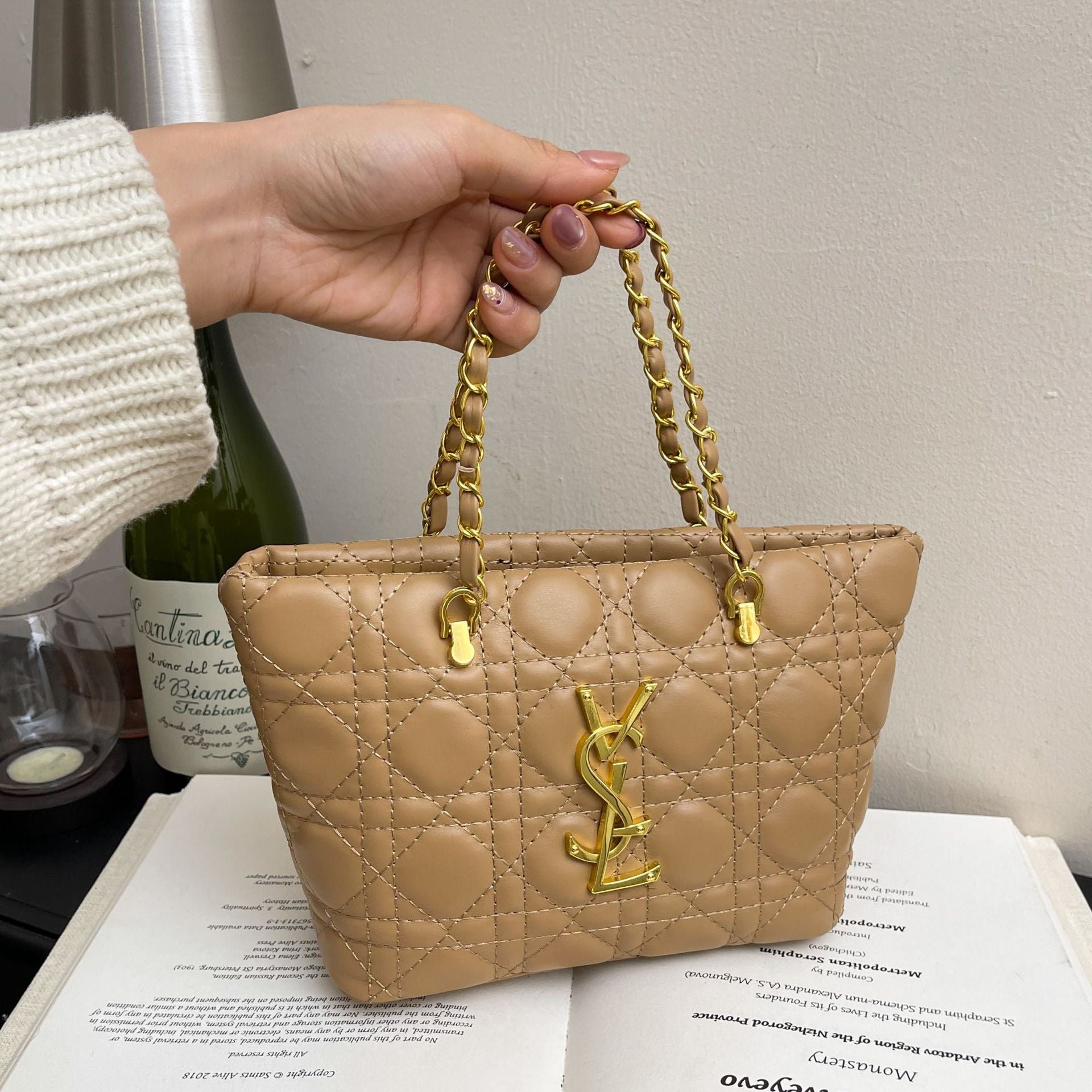 Poplar Forest Rhombus Chain Luxury Bucket Shoulder Bag