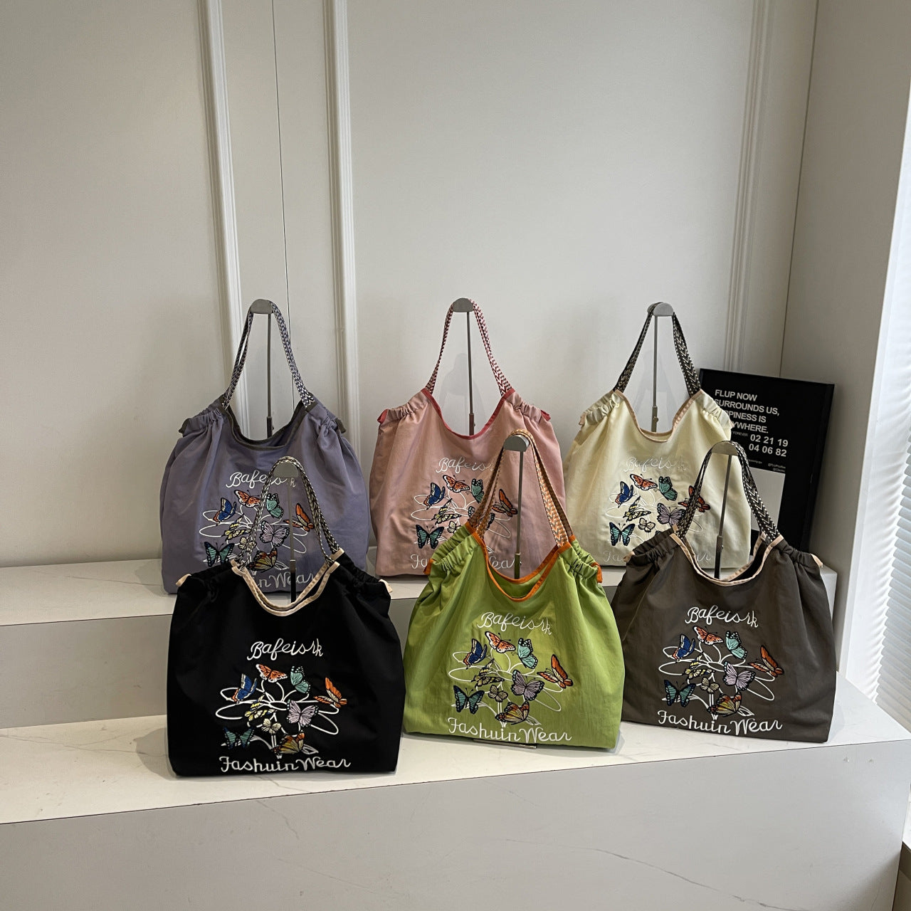 Embroidered Shiba Inu Tote Bag 2025 Eco-Friendly Commuter Bag