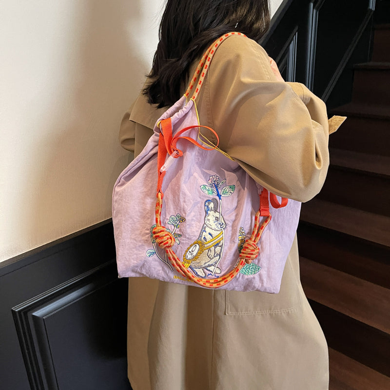 Nylon Ball Chain Shoulder Bag Large Capacity Fashion Messenger Bag
