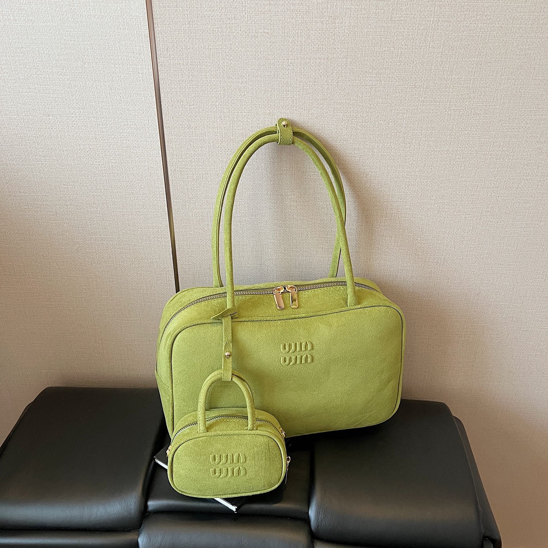 Vintage Suede Miu Shoulder Bag Women's Niche Pillow Handbag