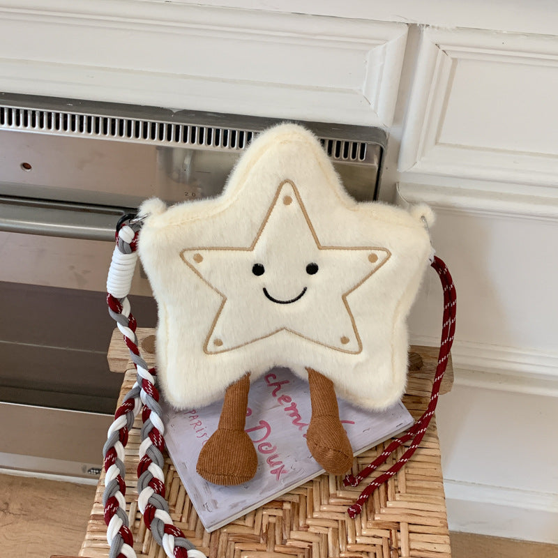 Personalized Christmas Lucky Star Plush Shoulder Bag Cute Cartoon Fashion Messenger Bag Fresh And Sweet Handbag