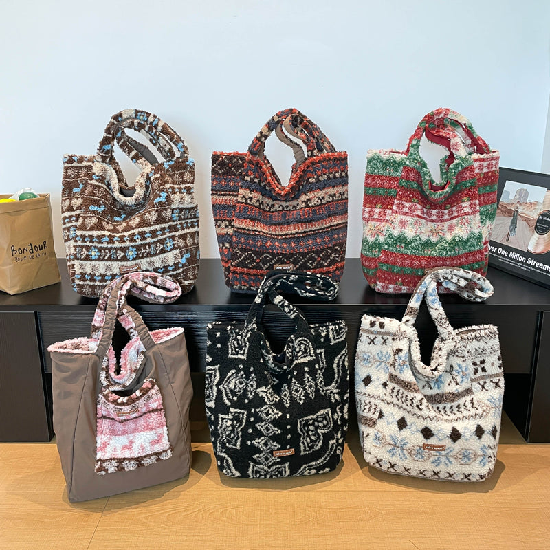 Chic Contrasting Color Shoulder Tote Bag