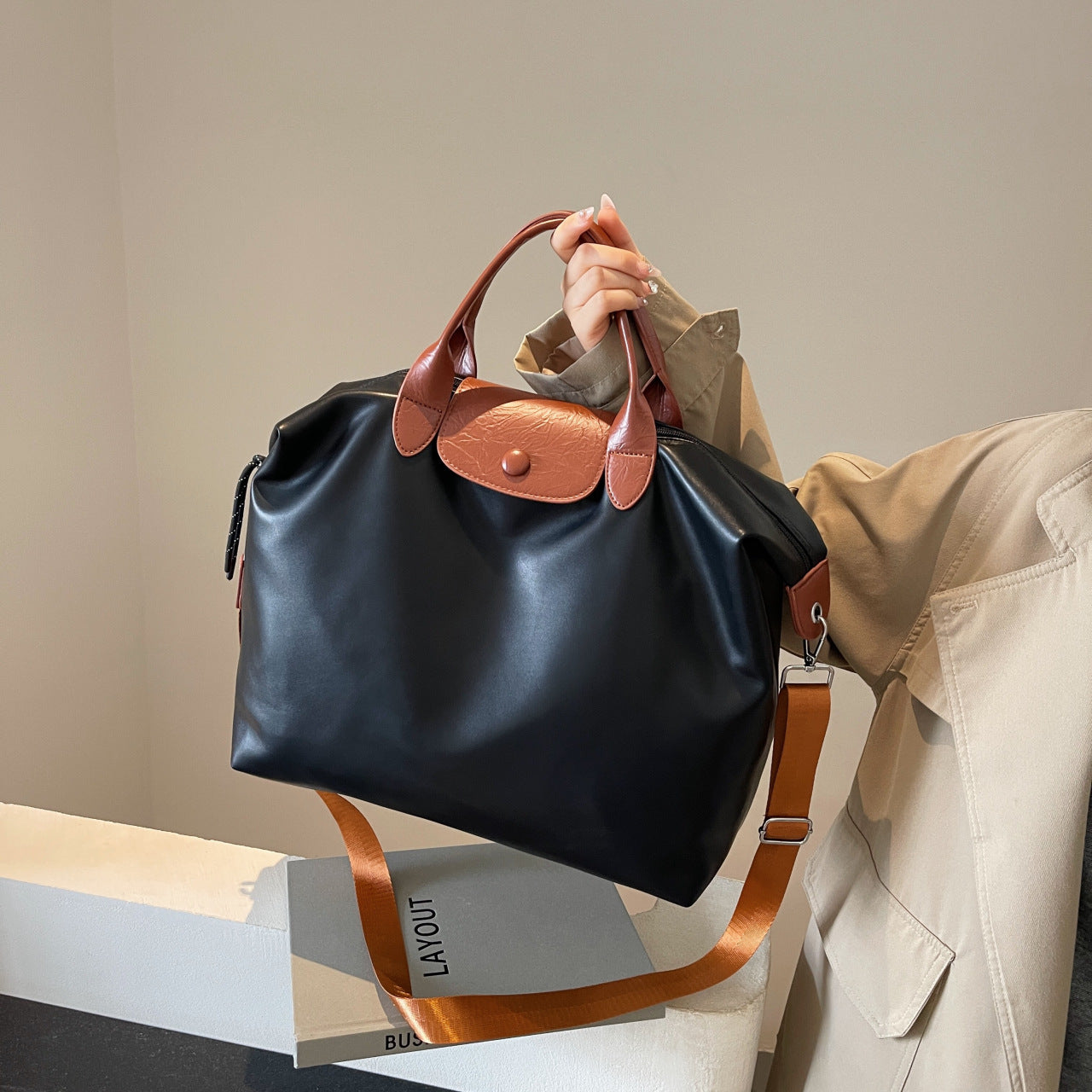 Retro Dragon PU Leather Messenger Tote Shoulder Bag