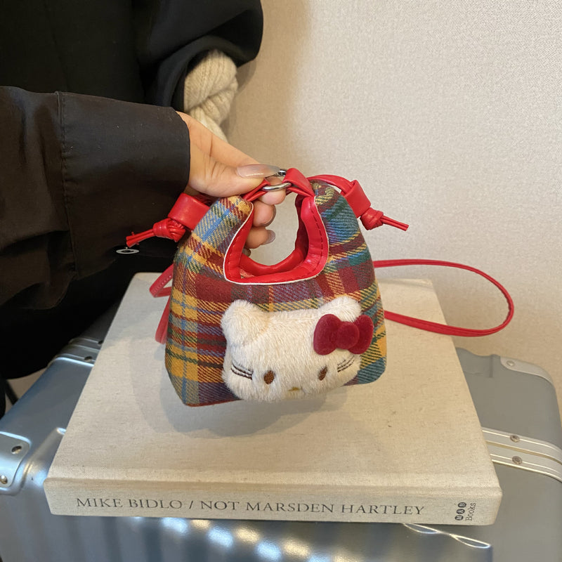 Woolen Cat Mini Handbag Cute Satchel Shoulder Bag