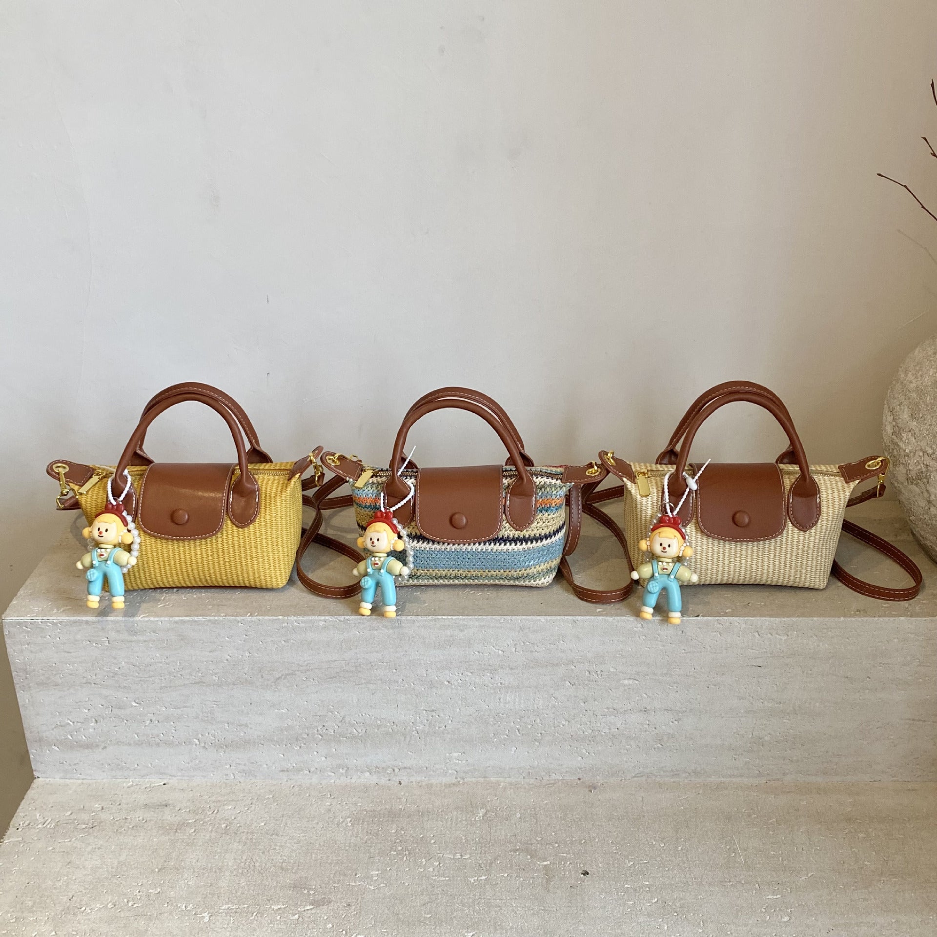 Retro Woven Dragon Stripe Dumpling Shoulder Bag