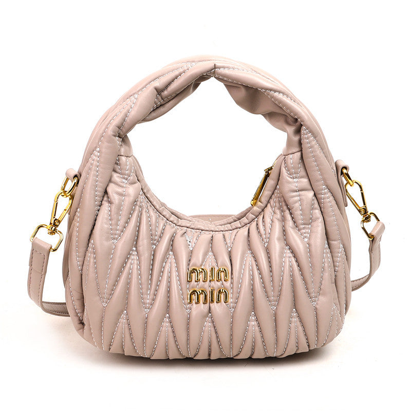 Light Luxury Embroidered Crescent Shoulder Bag for Women