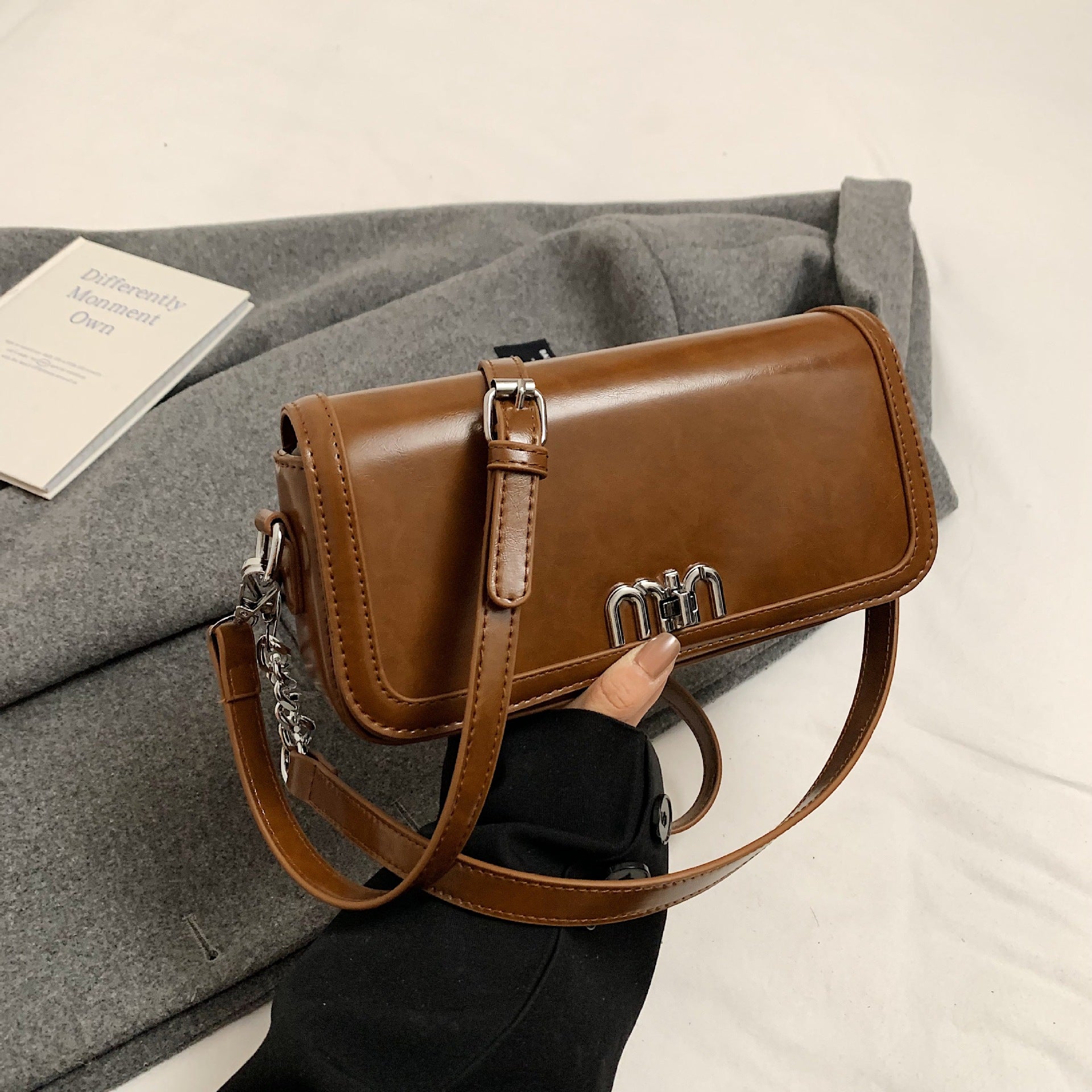 Tide Premium Oil Wax Leather Crossbody Shoulder Bag