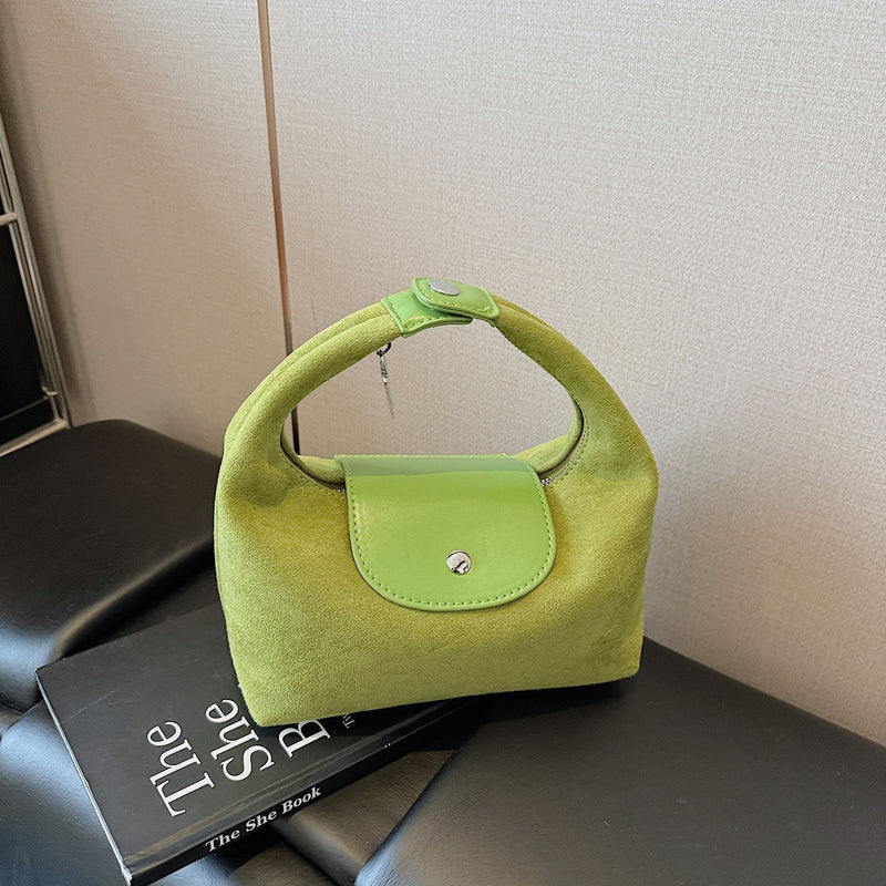 Suede Tofu Bag Versatile Shoulder Messenger Handbag
