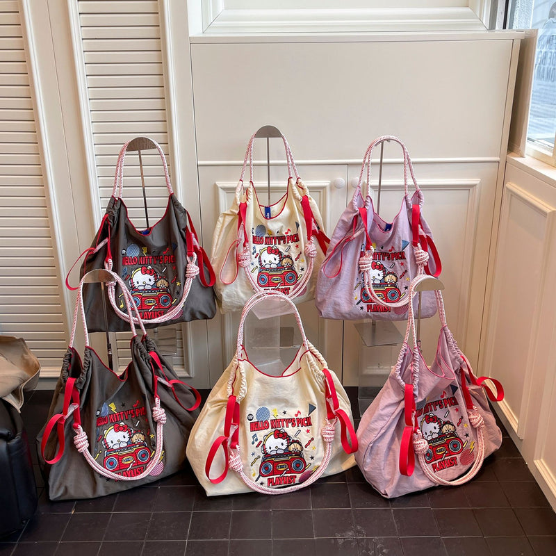 Embroidered Cat Handbag Women's Shoulder Bag Shopping Bag