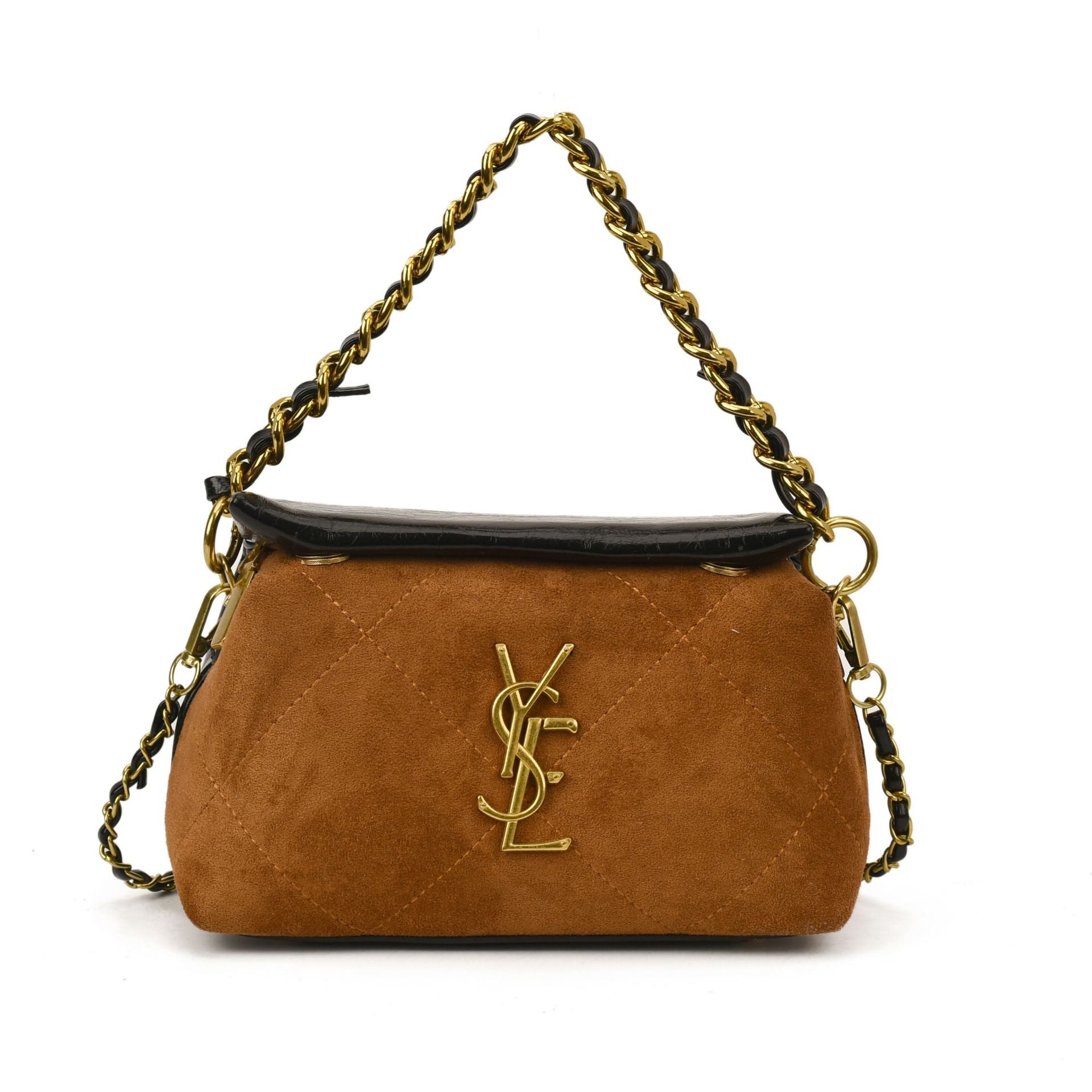 Luxury Suede Chain Shoulder Bag Small Square Crossbody
