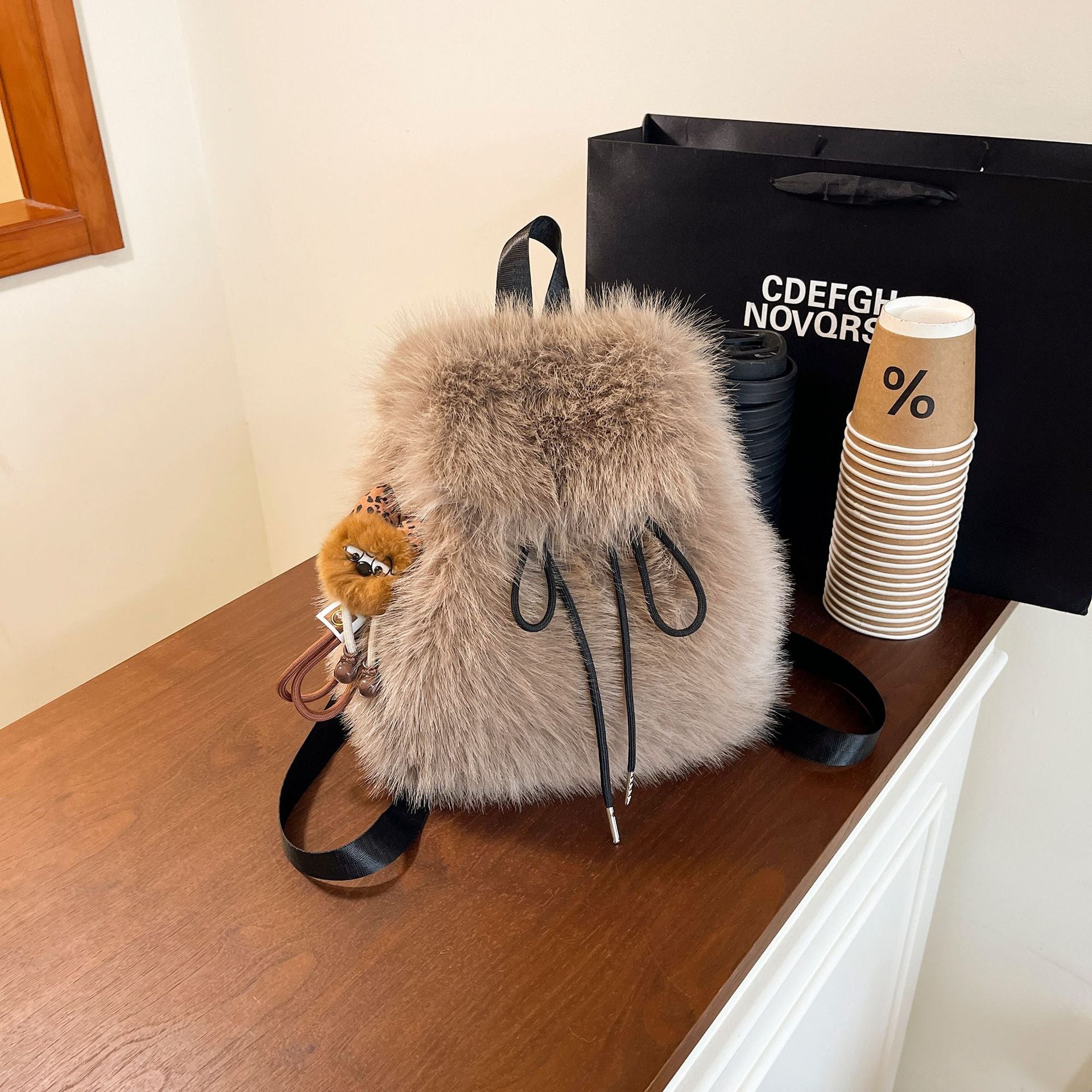 Fashionable Fluff Student Schoolbag Backpack
