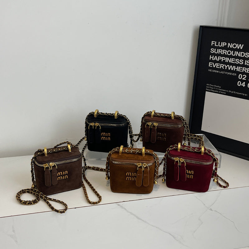 Frosted Retro Mini Square Women's Chain Shoulder Bag