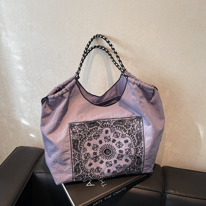 Nylon Embroidery Crossbody Bag for Women