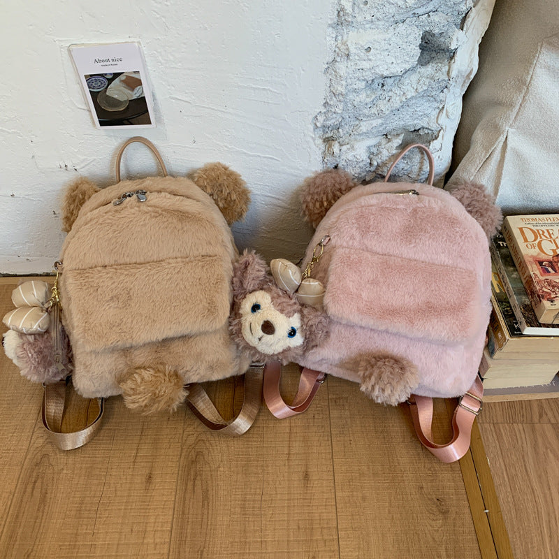 Cute Cartoon Plush Backpack Fashion Handbag