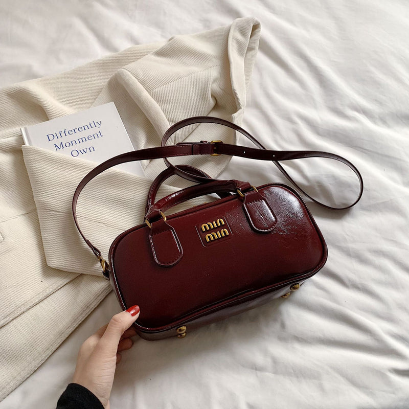 Simple Square Messenger Bag Retro Portable Bowling Bag 2024