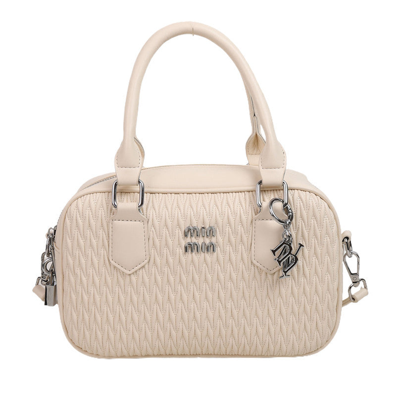 Niche Pleated Woven Square Shoulder Bag Small Handbag