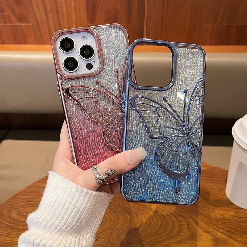 Three-Dimensional Quicksand Butterfly iPhone Case Anti-Fingerprint