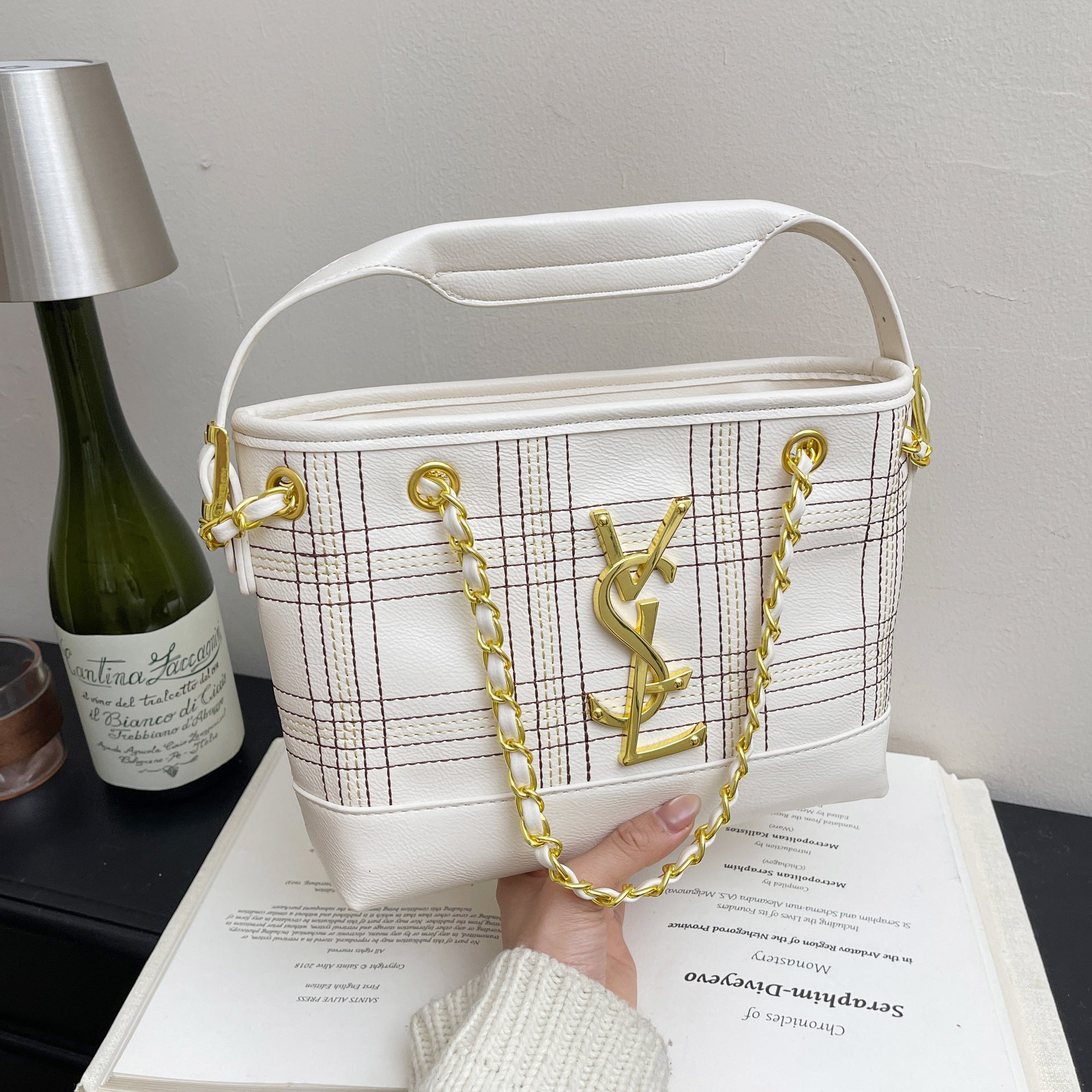 Poplar Forest Plaid Chain Shoulder Bag Light Luxury Fashion