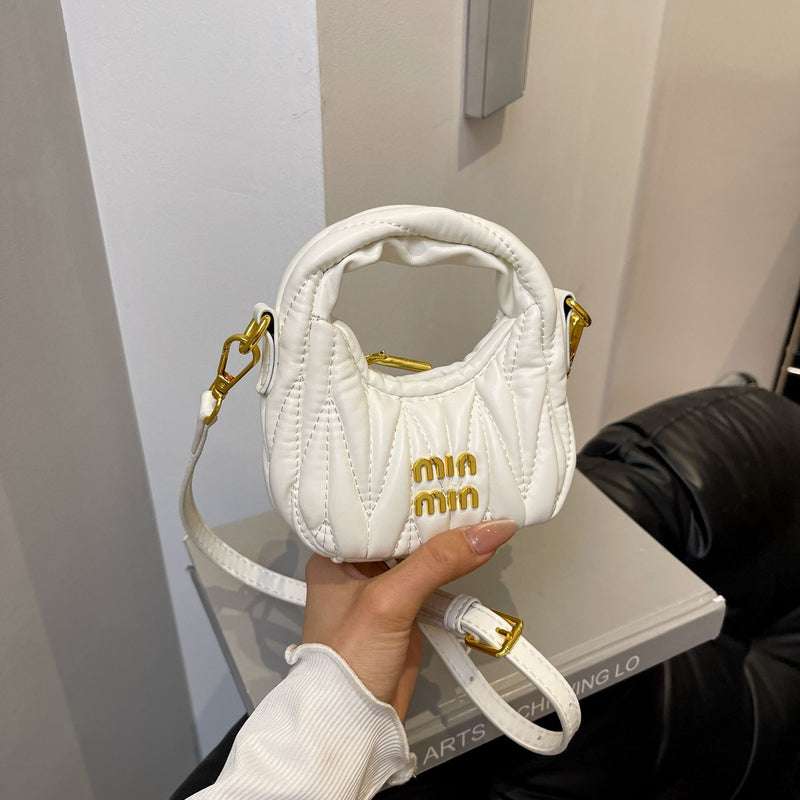 Pleated Miu Crescent Bag Luxury Shoulder Messenger Bag