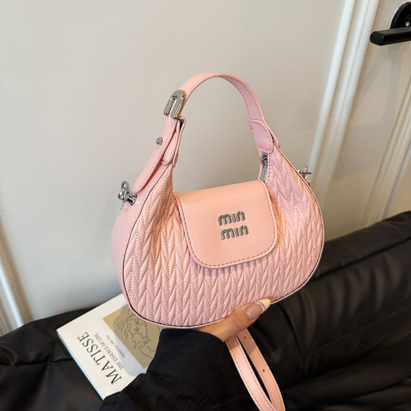 Pleated Miu Women's Trendy Shoulder & Messenger Handbag