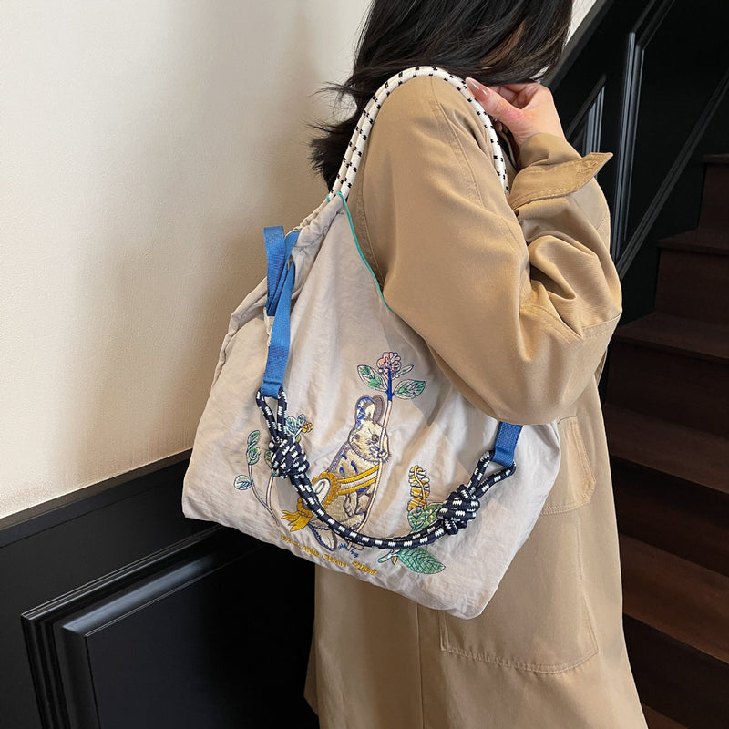 Nylon Ball Chain Shoulder Bag Large Capacity Fashion Messenger Bag