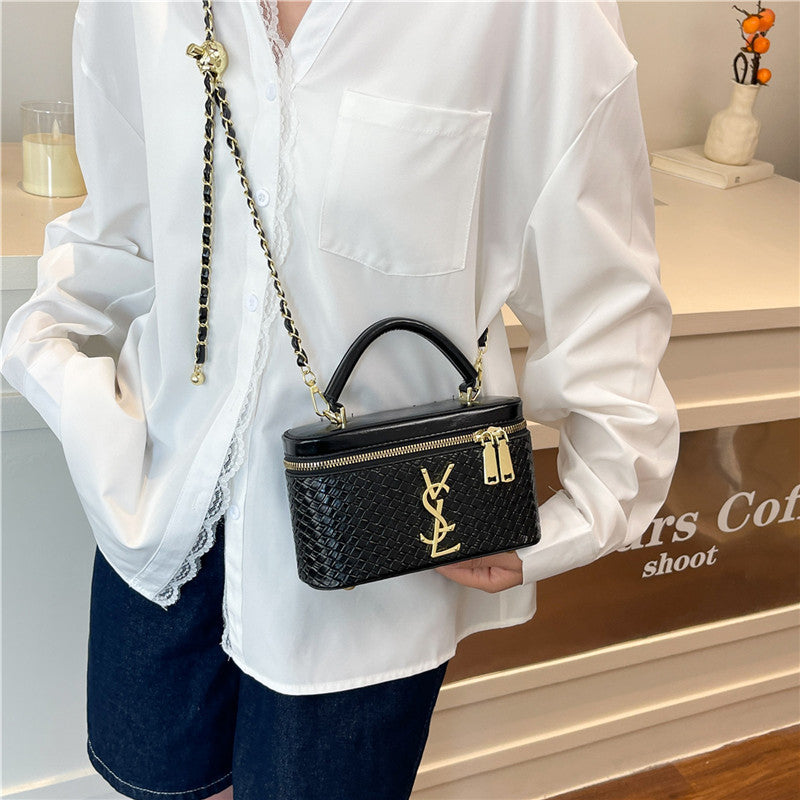 Luxury Woven Diamond Square Shoulder Bag for Women
