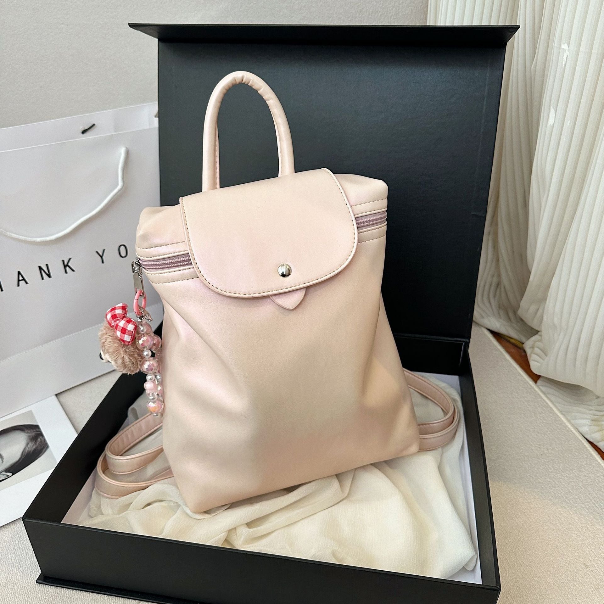 Solid Color Glossy Large Capacity Dragon Backpack for Women