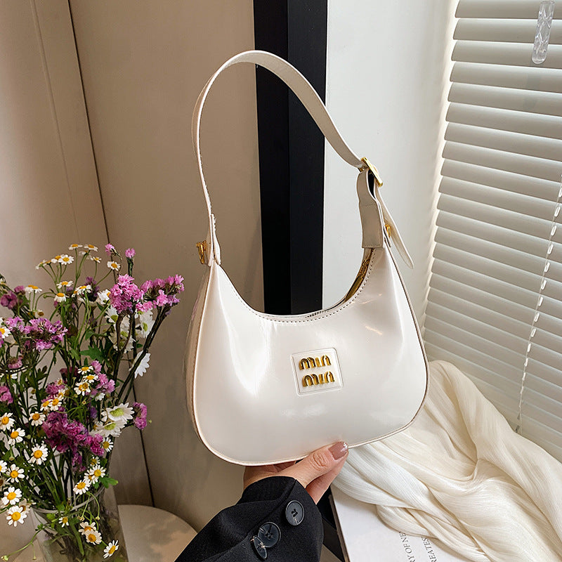 Trade Patent Leather Pillow Shoulder Bag Niche Style