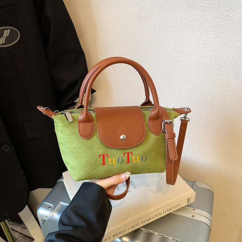 Dragon Bags Textured Splicing Shoulder Messenger Bag Women