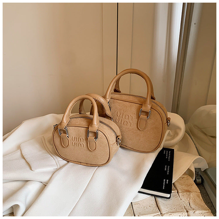 Retro Mini Matte Bowling Bag Women Crossbody Shoulder Bag