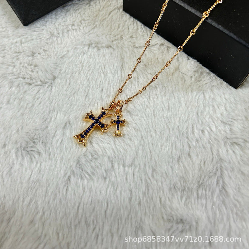 Men's 22K Gold Hip Hop Cross Necklace - Trendy Pendant