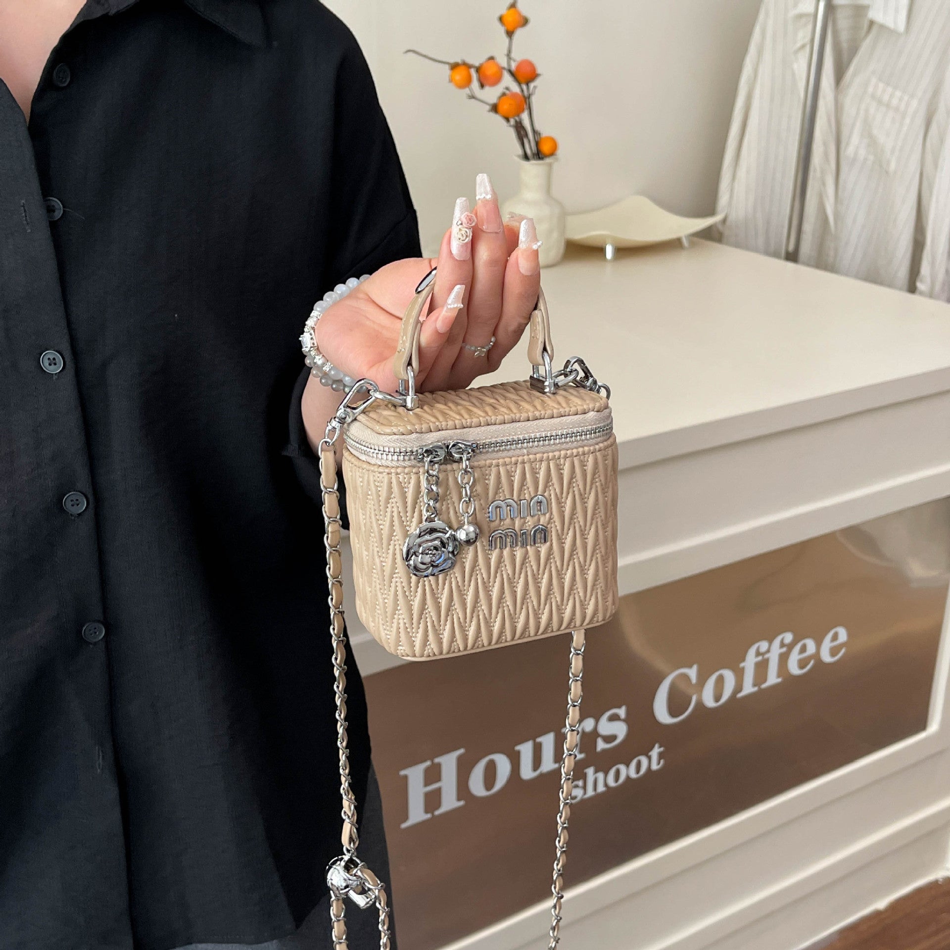 Premium Pleated Square Shoulder Bag - Trendy Mini Purse