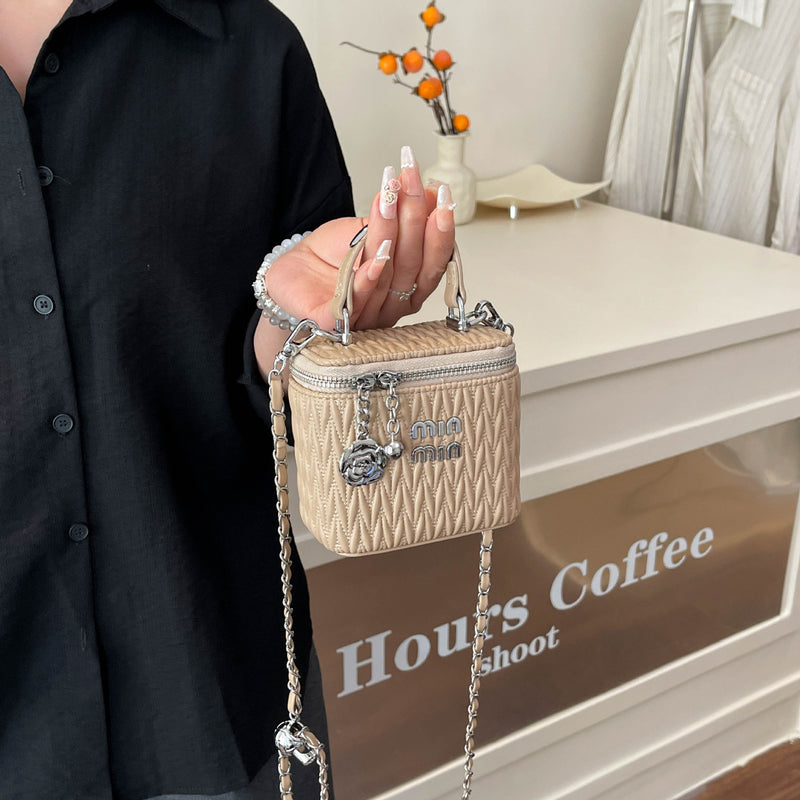 Premium Pleated Square Shoulder Bag - Trendy Mini Purse