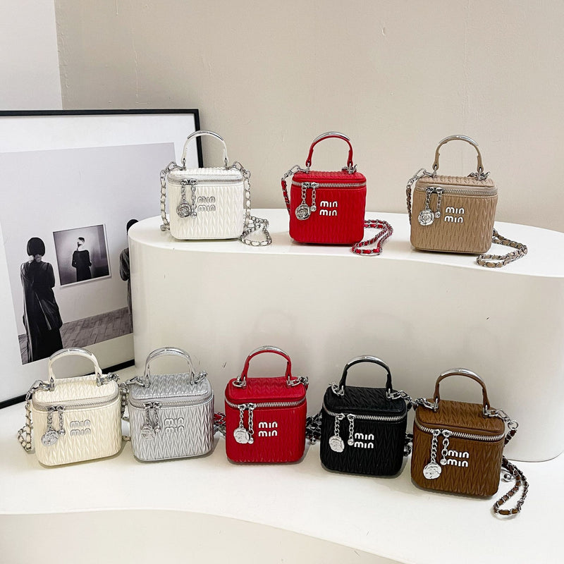 Premium Pleated Square Shoulder Bag - Trendy Mini Purse