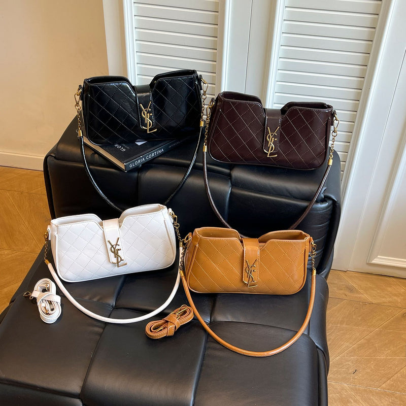 Light Luxury Embroidered Rhombus Chain Crossbody Shoulder Bag