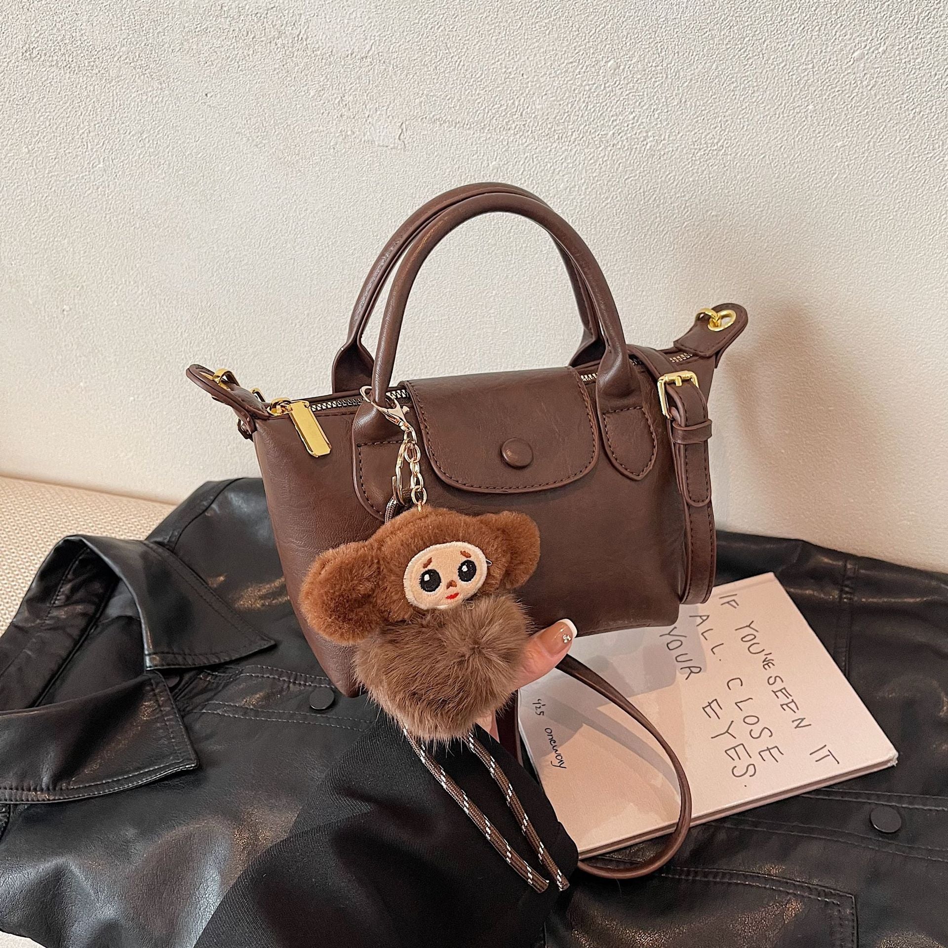 Simple Pleated PU Dumpling Bag Luxury Shoulder Handbag