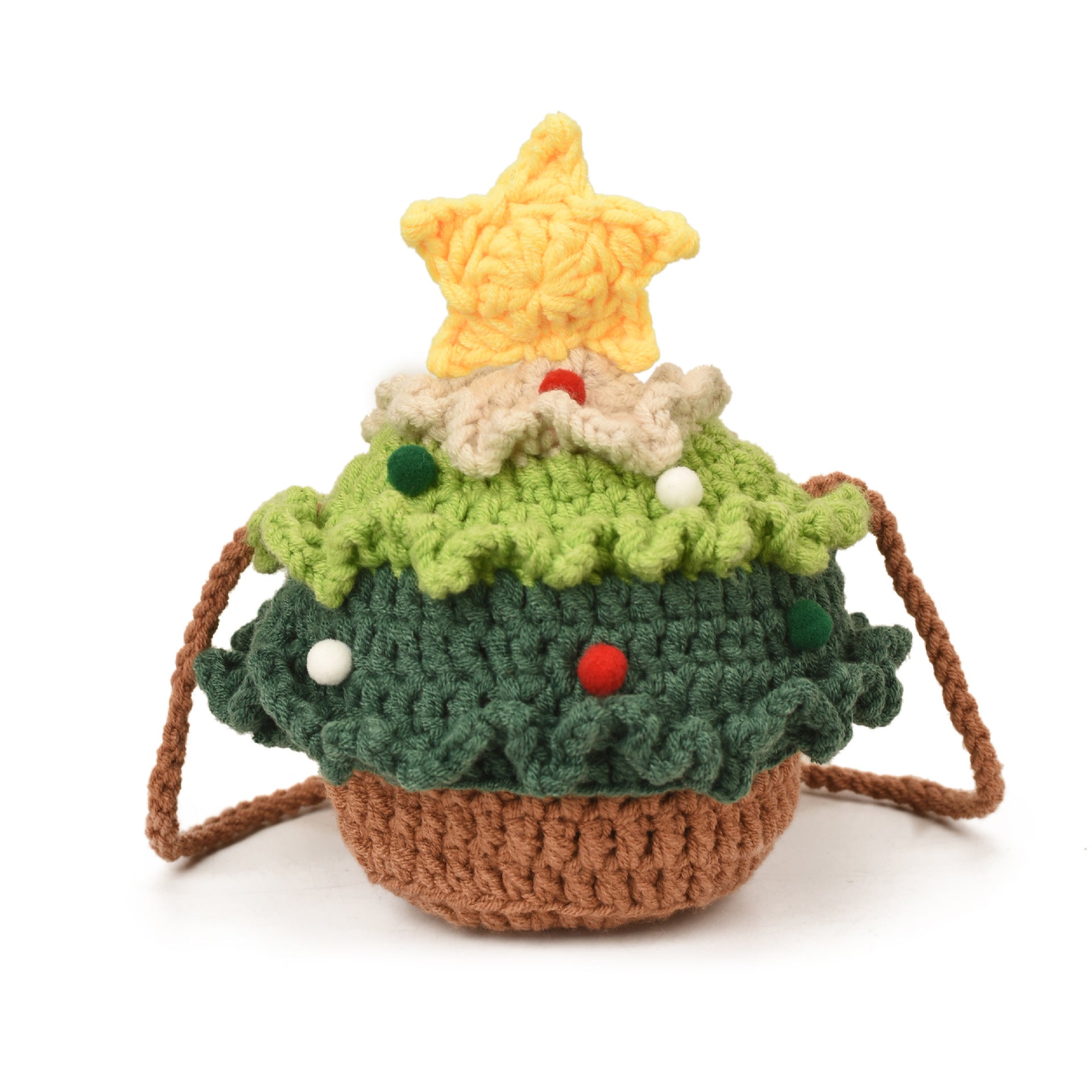 Trendy Christmas Tree Knitted Messenger Bag
