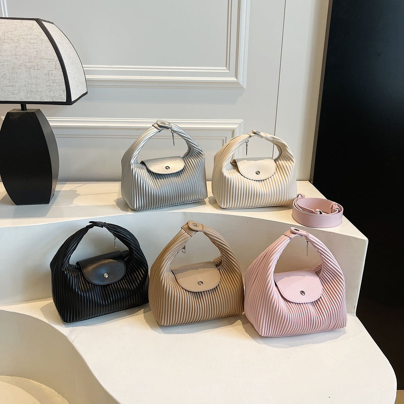 Messenger Bag Women Pleated Shoulder Handbag Trendy Versatile