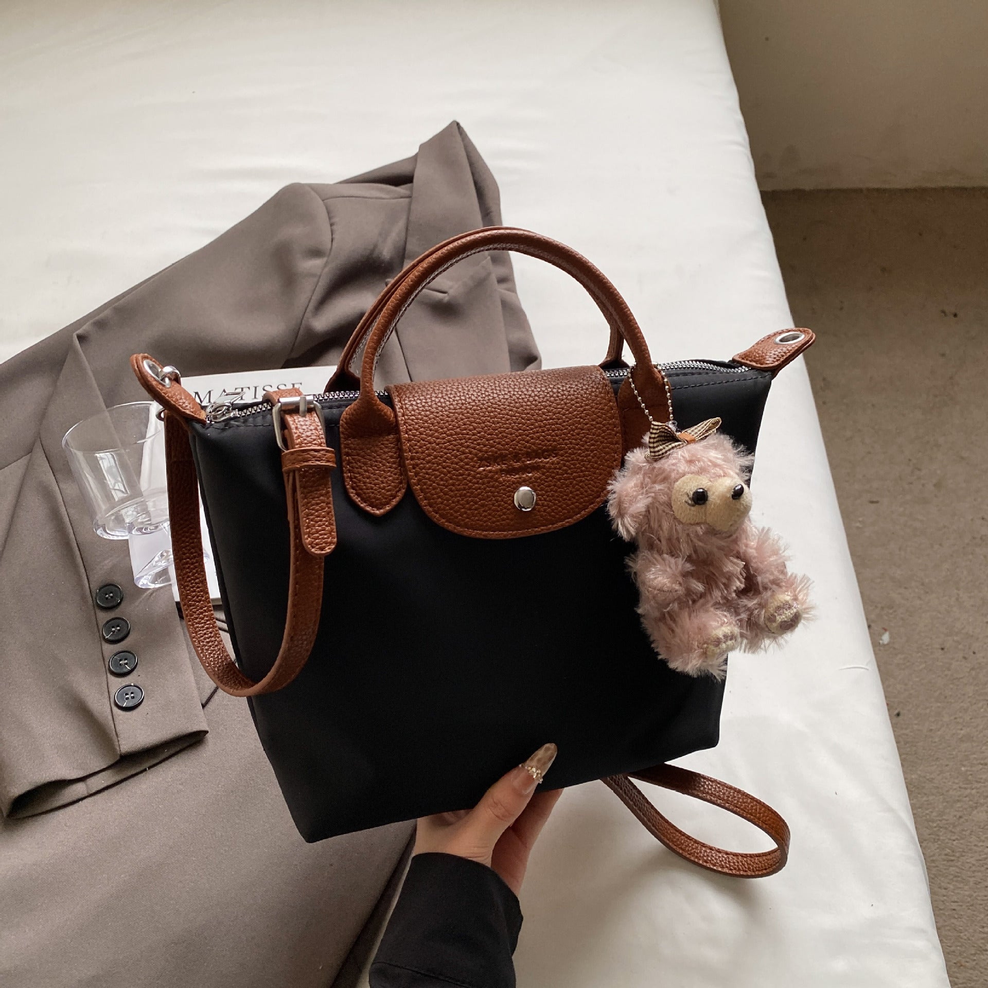 Luxury Dragon Nylon Tote Bag Large Capacity Shoulder Bag