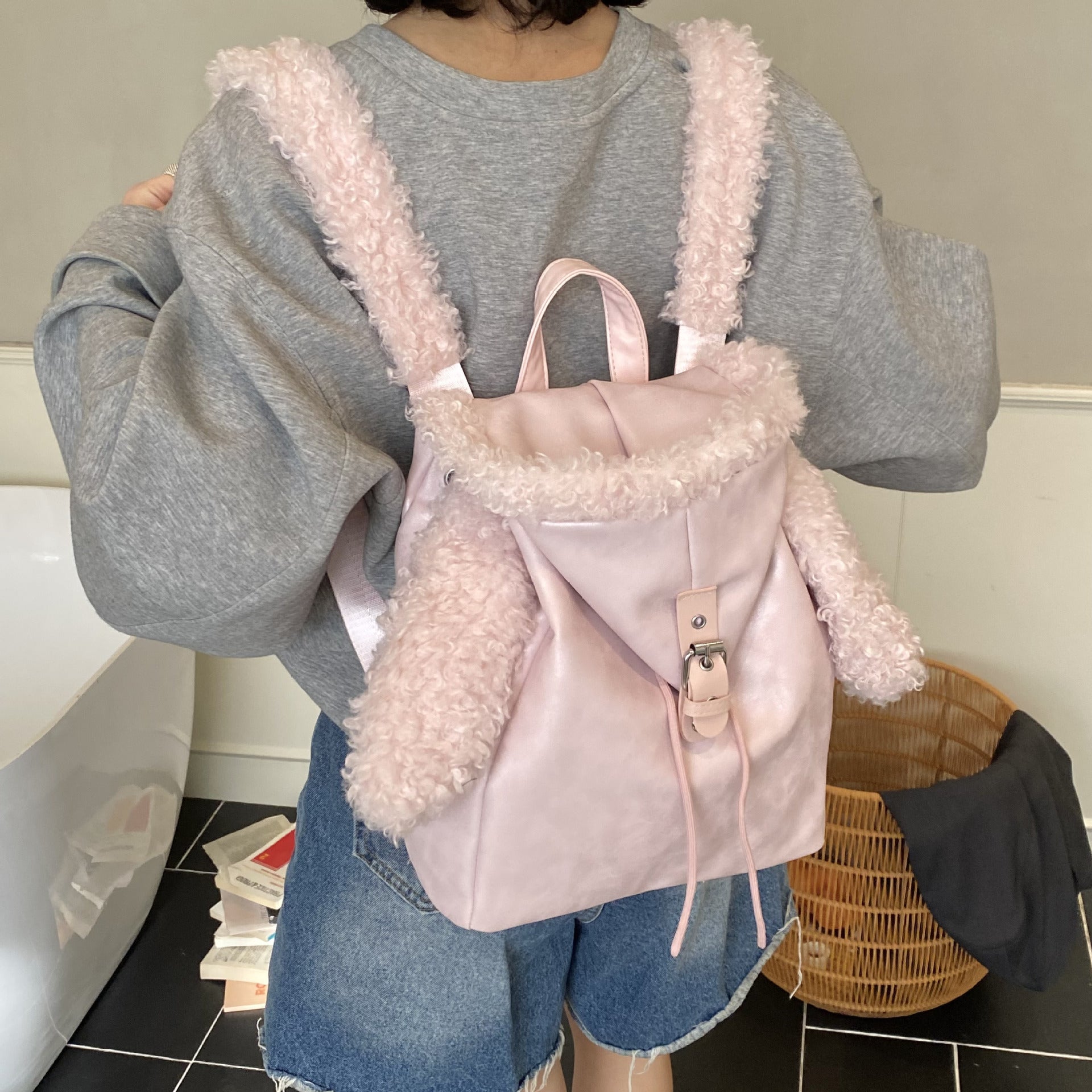 Cute Cartoon Rabbit Women's Backpack Fashion Commuter Bag